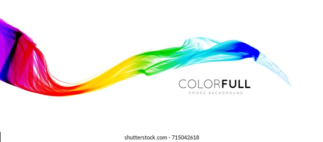 Farbige Farbverlauf-Welle mit Regenbogen-Farbe auf weißem Hintergrund