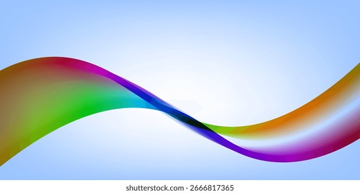 Colorful gradient waves on the light background