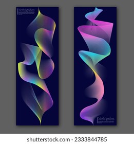 Farbige Farbwellen. Eine Reihe von Vorlagen für kreatives Design. Gestaltung des Covers, des Banners, der Broschüre, des Posters, der Werbung, des Firmendesigns und der Innenmalereien