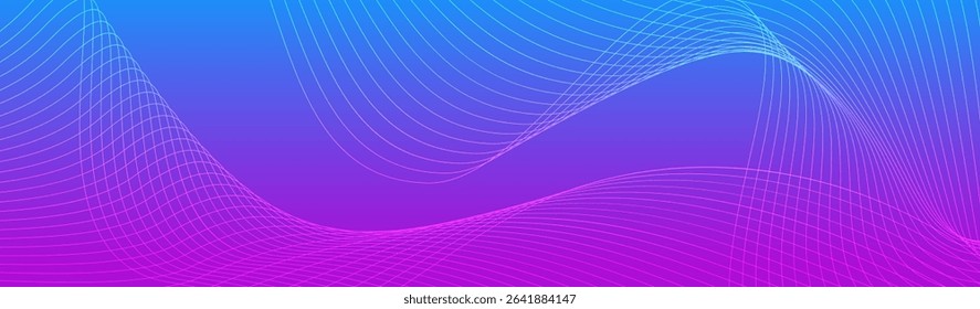 Colorful gradient wavy lines abstract vector background for banners, presentations, web header
