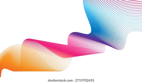 Fondo de Anuncio de líneas onduladas degradadas de colores