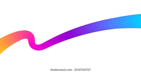 Colorful gradient wavy shape for abstract background.