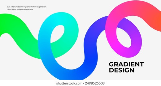 Colorful gradient wavy shape. Bright abstract geometric background for poster, banner, presentation