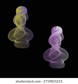  Flujo colorido del marco de alambre del gradiente, forma abstracta moderna de la onda de la energía