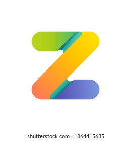 Colorful gradient Z letter initial logo. Vector one line typeface for tech branding design, nightlife labels, multimedia posters, futuristic identity etc.