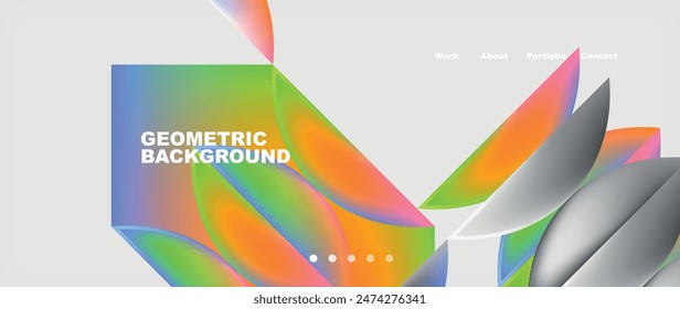 Colorful gradients with abstract geometric shapes. Vector Illustration For Wallpaper, Banner, Background, Card, Book Illustration, landing page