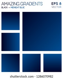 Colorful gradients in black and midnight blue color tones. Admirable gradient background, lively vector illustration.