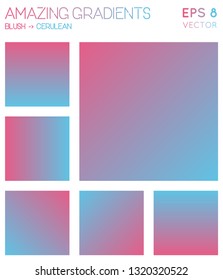 Colorful gradients in blush, cerulean color tones. Actual background, energetic vector illustration.