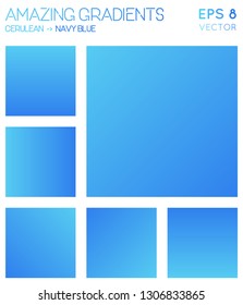 Colorful gradients in cerulean, navy blue color tones. Admirable background, worthy vector illustration.