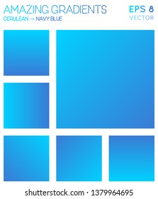 Colorful gradients in cerulean, navy blue color tones. Actual background, pretty vector illustration.