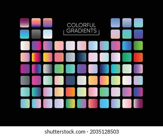 Colorful gradients color pallets and black background