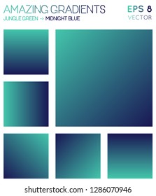 Colorful gradients in jungle green and midnight blue color tones. Admirable gradient background, stunning vector illustration.