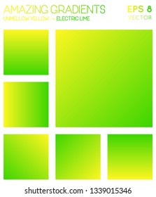 Colorful gradients in laser lemon, electric lime color tones. Adorable background, valuable vector illustration.