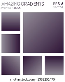 Colorful gradients in manatee and black color tones. Actual background, worthy vector illustration.
