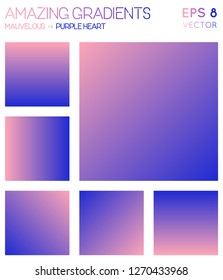 Colorful gradients in marvelous, purple heart color tones. Alive gradient background, artistic vector illustration.
