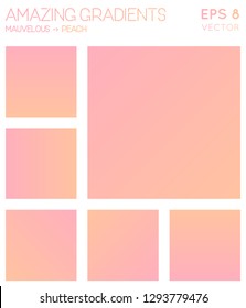 Colorful gradients in mauvelous, peach color tones. Admirable gradient background, shapely vector illustration.