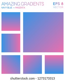 Colorful gradients in navy blue and magenta color tones. Admirable gradient background, pretty vector illustration.