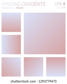 Colorful gradients in periwinkle and melon color tones. Actual gradient background, juicy vector illustration.