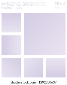 Colorful gradients in periwinkle and white color tones. Adorable gradient background, divine vector illustration.