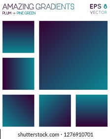 Colorful gradients in plum and pine green color tones. Admirable gradient background, actual vector illustration.