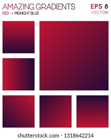Colorful gradients in red, midnight blue color tones. Adorable background, juicy vector illustration.