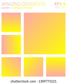 Colorful gradients in salmon, laser lemon color tones. Alive background, brilliant vector illustration.
