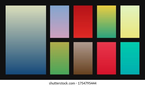 Colorful gradients set. Background for app, invitation, poster, banner. Simple modern design. 
