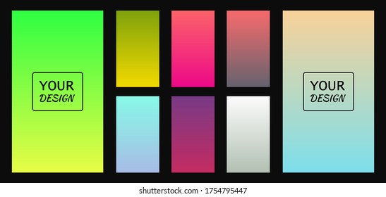 Colorful gradients set. Background for app, invitation, poster, banner. Simple modern design. 
