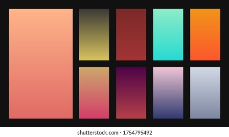 Colorful gradients set. Background for app, invitation, poster, banner. Simple modern design. 

