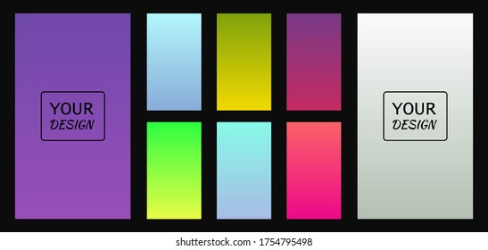 Colorful gradients set. Background for app, invitation, poster, banner. Simple modern design. 
