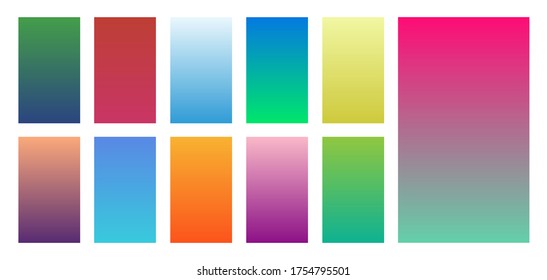 Colorful gradients set. Background for app, invitation, poster, banner. Simple modern design. 

