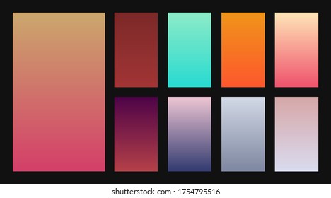 Colorful gradients set. Background for app, invitation, poster, banner. Simple modern design. 
