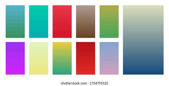 Colorful gradients set. Background for app, invitation, poster, banner. Simple modern design. 
