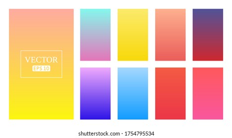 Colorful gradients set. Background for app, invitation, poster, banner. Simple modern design. 
