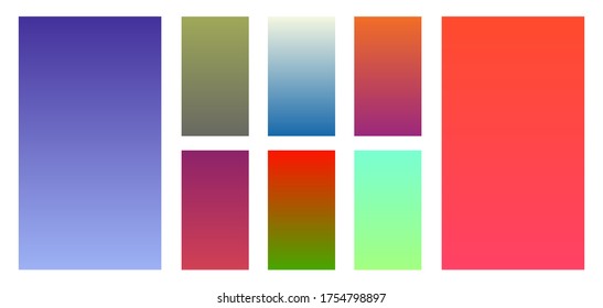 Colorful gradients set. Background for app, invitation, poster, banner. Simple modern design. 
