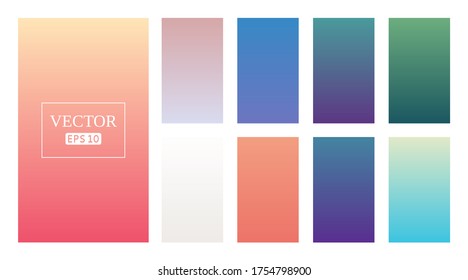 Colorful gradients set. Background for app, invitation, poster, banner. Simple modern design. 

