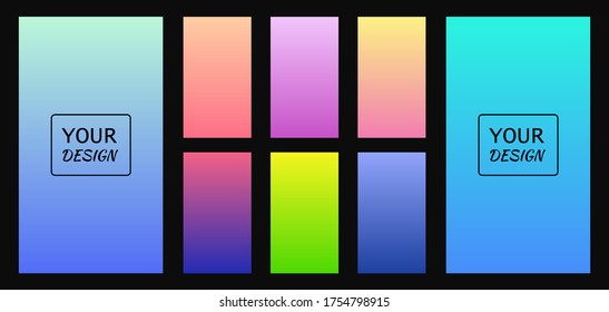 Colorful gradients set. Background for app, invitation, poster, banner. Simple modern design. 
