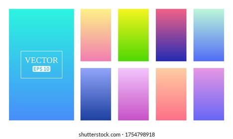 Colorful gradients set. Background for app, invitation, poster, banner. Simple modern design. 
