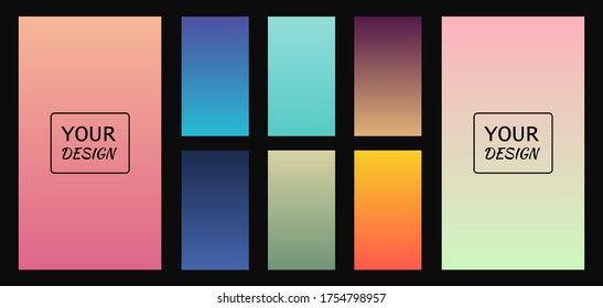 Colorful gradients set. Background for app, invitation, poster, banner. Simple modern design. 
