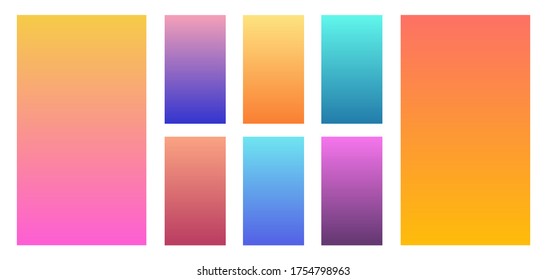 Colorful gradients set. Background for app, invitation, poster, banner. Simple modern design. 
