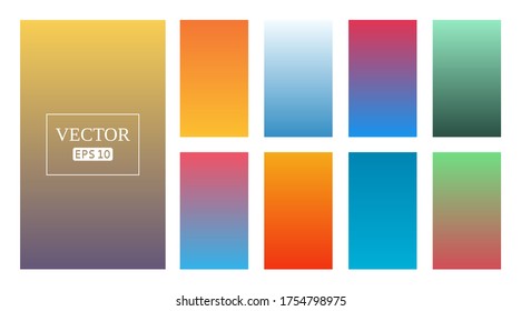 Colorful gradients set. Background for app, invitation, poster, banner. Simple modern design. 
