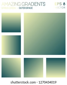 Colorful gradients in spring green, outer space color tones. Admirable gradient background, beautiful vector illustration.