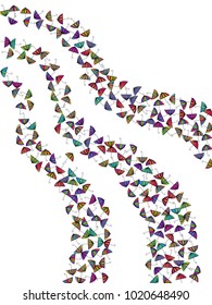 Colorful gradients umbrella figures pattern isolated on white background. Repeating vector parasol drawing shapes backdrop for design purposes. Bright umbrella background for card print.