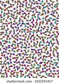 Colorful gradients umbrella figures pattern isolated on white background. Repeating vector parasol drawing shapes backdrop for business purposes. Trendy umbrella background for front page.