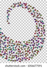 Colorful gradients umbrella figures pattern isolated on transparent background. Repeating vector parasol drawing shapes backdrop for business purposes. Trendy umbrella background for flyer print.