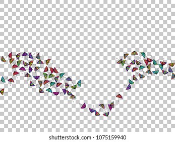 Colorful gradients umbrella figures pattern isolated on transparent background. Repeating vector parasol drawing shapes backdrop for business purposes. Childish umbrella background for poster.