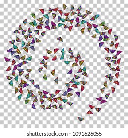 Colorful gradients umbrella figures pattern isolated on transparent background. Repeating vector parasol drawing shapes backdrop for marketing purposes. Fresh umbrella background for first page.