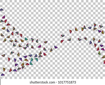 Colorful gradients umbrella figures template isolated on transparent background. Repeating vector parasol drawing shapes backdrop for design purposes. Childish umbrella background for first page.