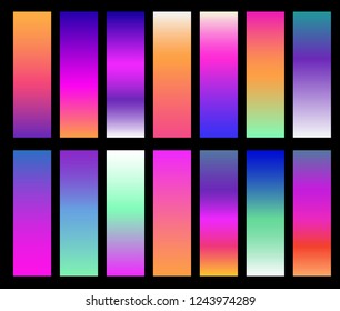 Colorful Gradients Vector. Screen gradient covers with modern abstract background. Trendy cover for banner flyers web design. Soft colors Template with screen gradient set for mobile and tablet screen