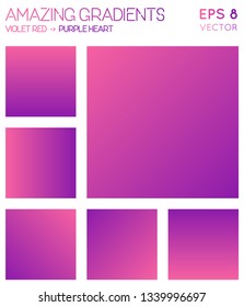 Colorful gradients in violet red, purple heart color tones. Adorable background, precious vector illustration.
